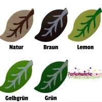 Motivperle Holz Blatt